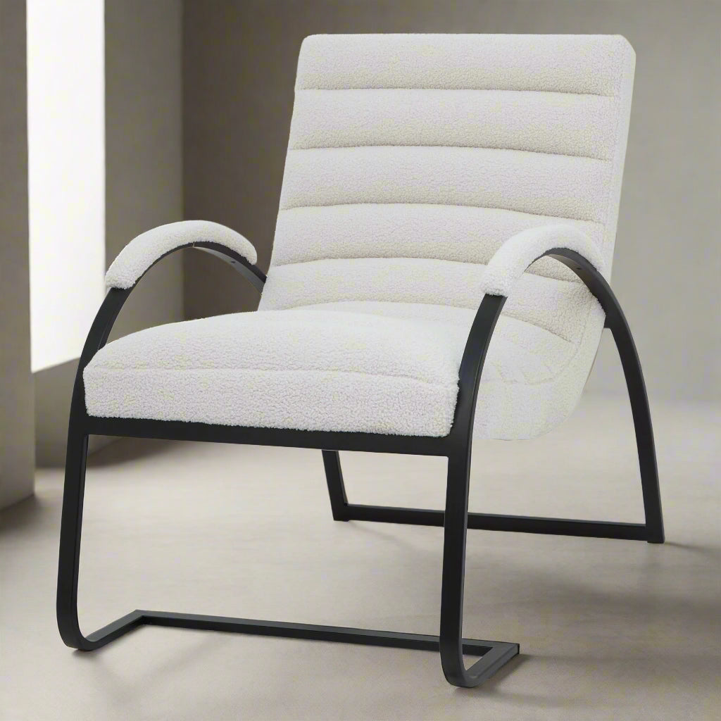 Boucle Ribbed Ark Chair