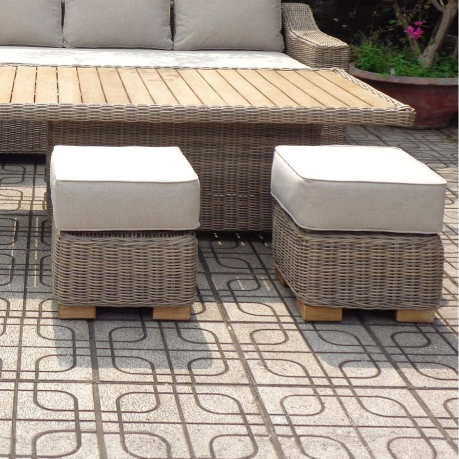 Capri Outdoor Large Corner Set With Riser Table + 2 Stools