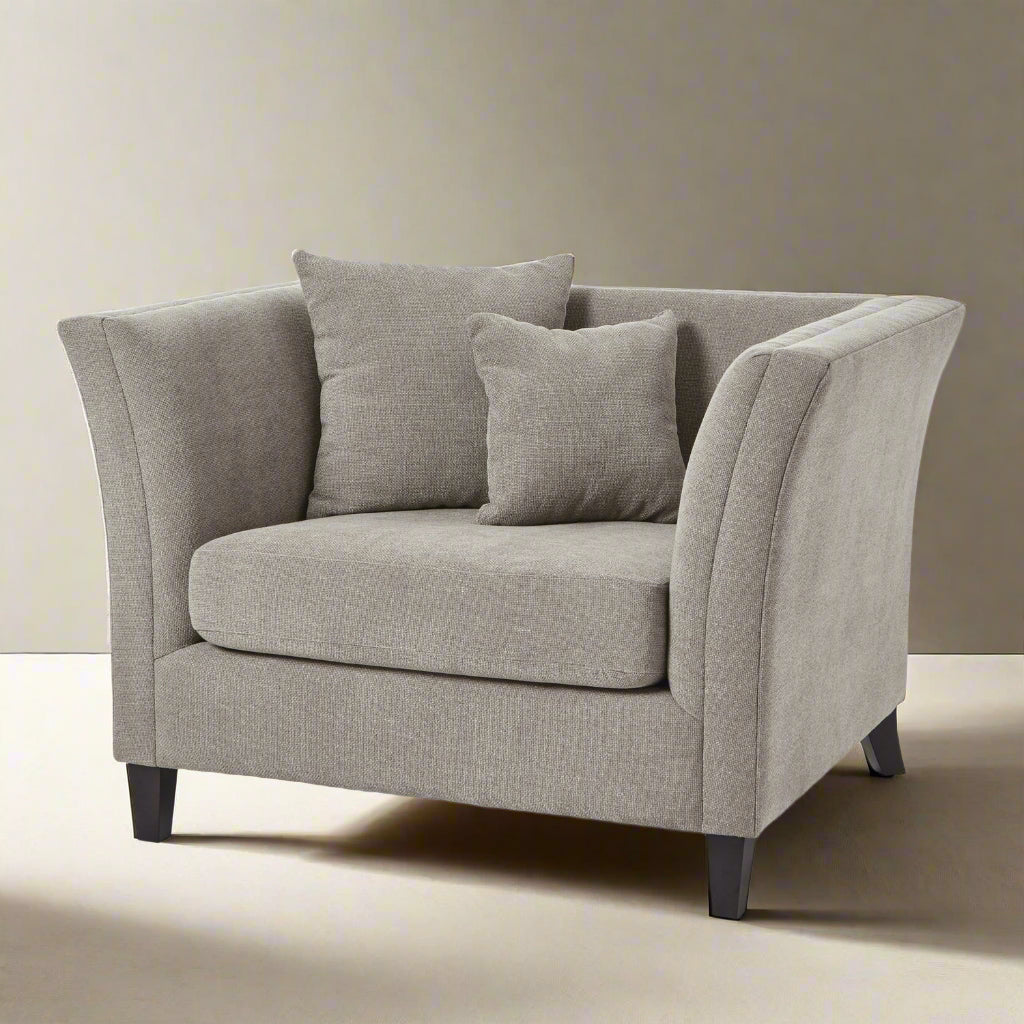 Vesper Taupe Cushion Back Snuggle Chair