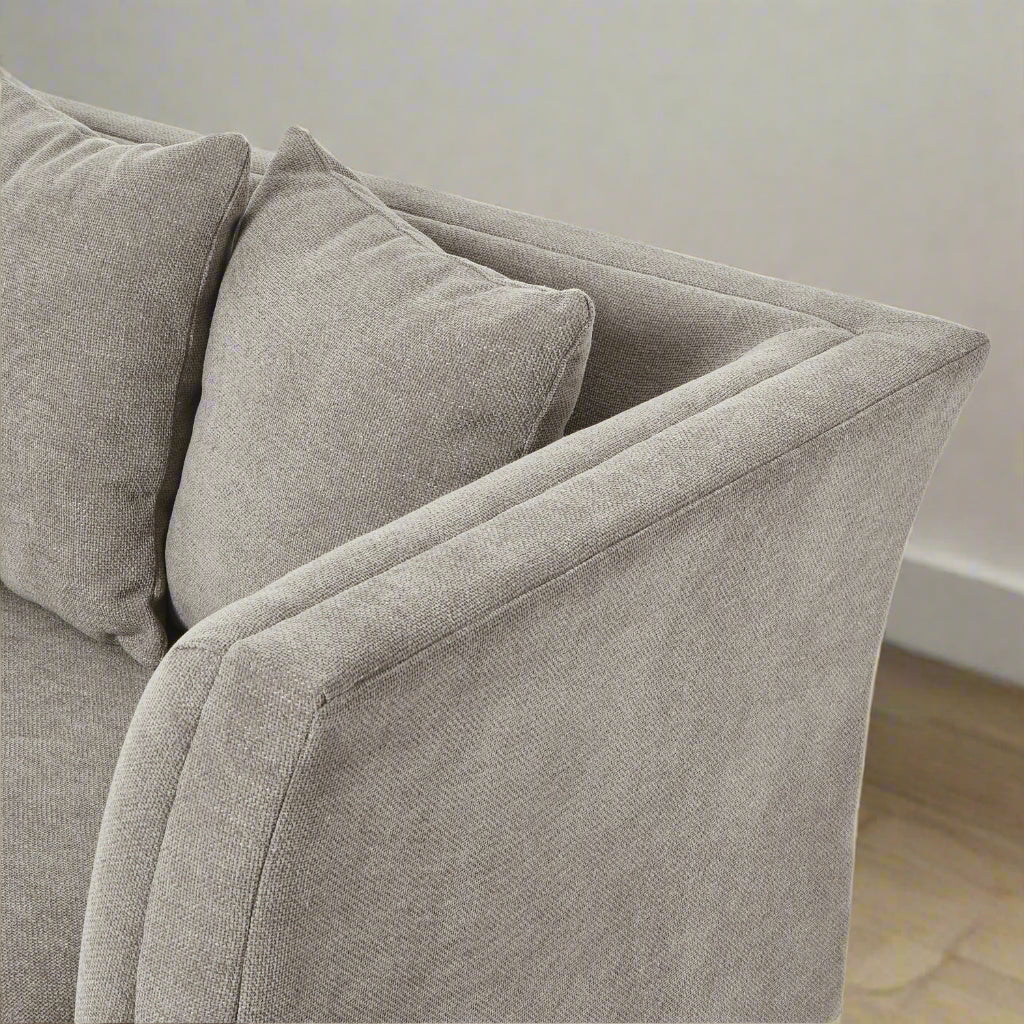 Vesper Taupe Cushion Back Three Seater Sofa