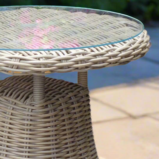 Amalfi Collection Outdoor Bistro Table With Glass Top