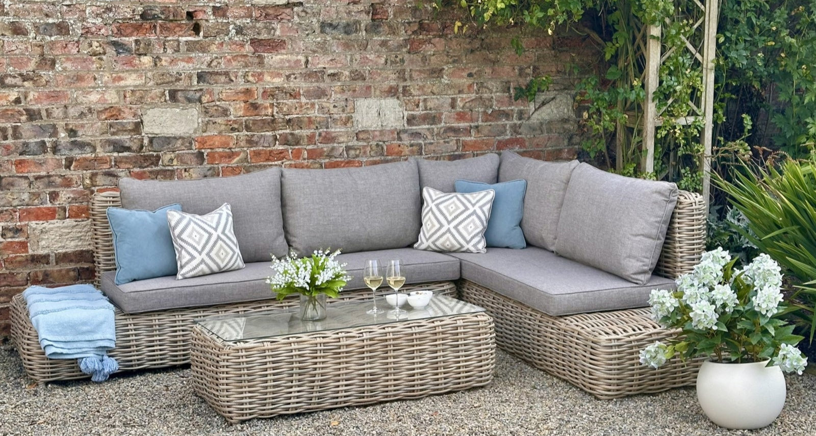 Amalfi Collection Outdoor Large Corner Set