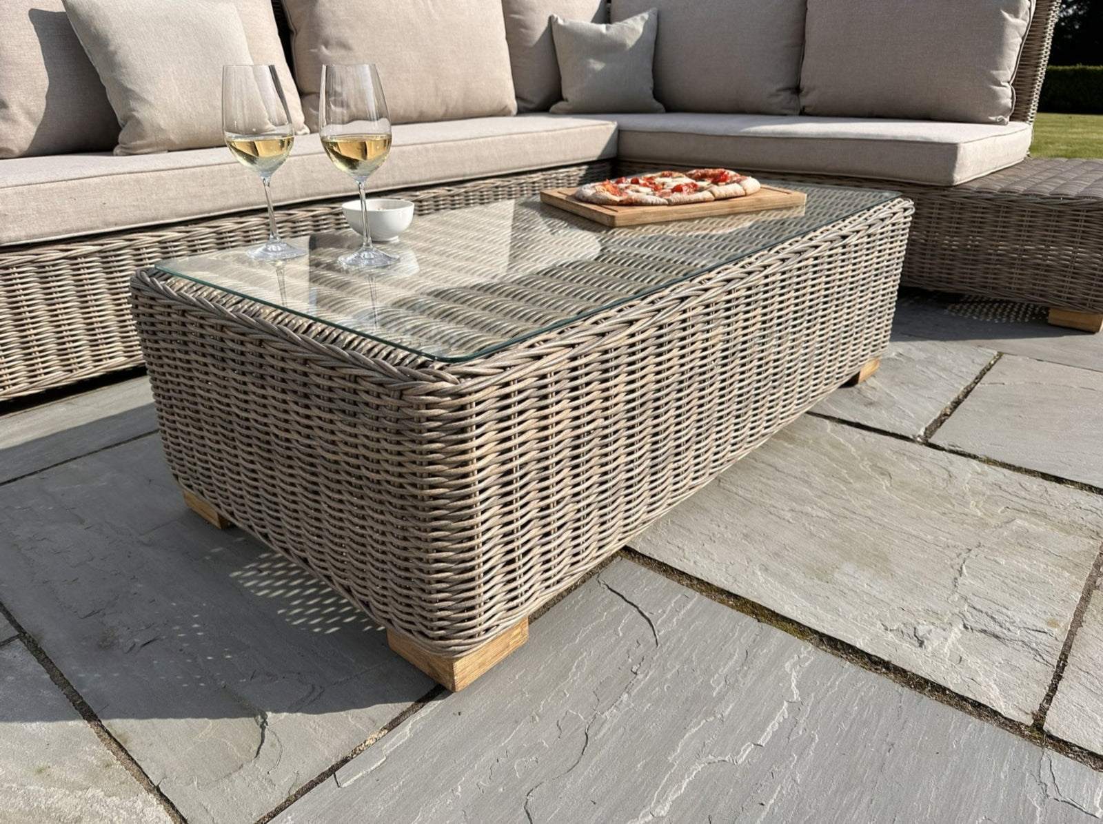 Capri Collection Outdoor Large Corner And Coffee Table Set