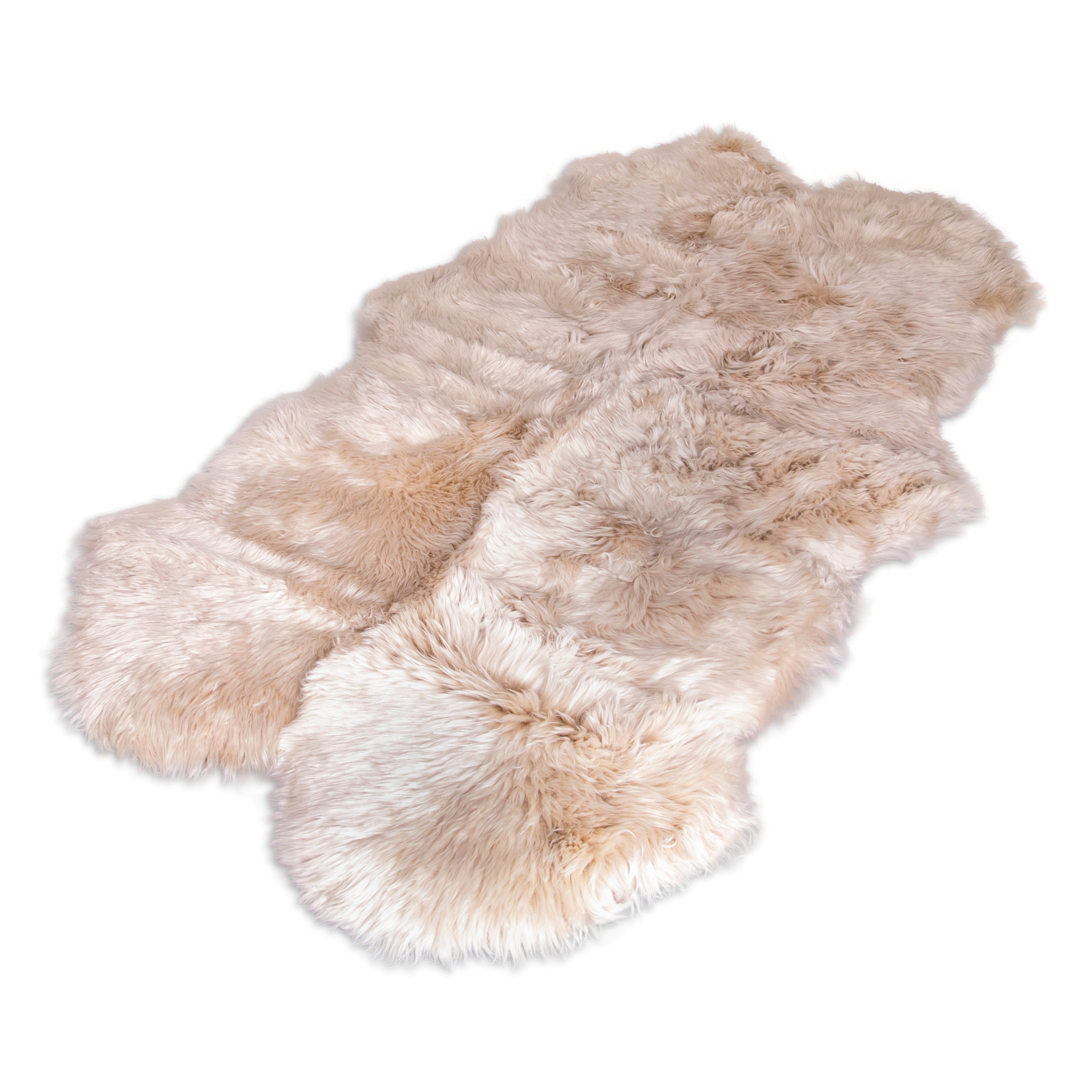 Natural New Zealand Quad Pelt Sheepskin Rug