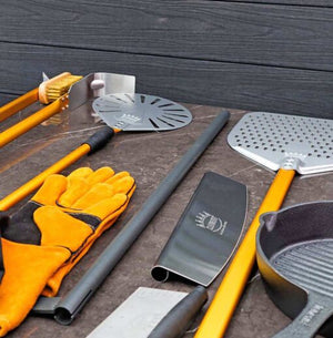 6 part Accessory bundle for Clementi Pizza Ovens on a table outdoors