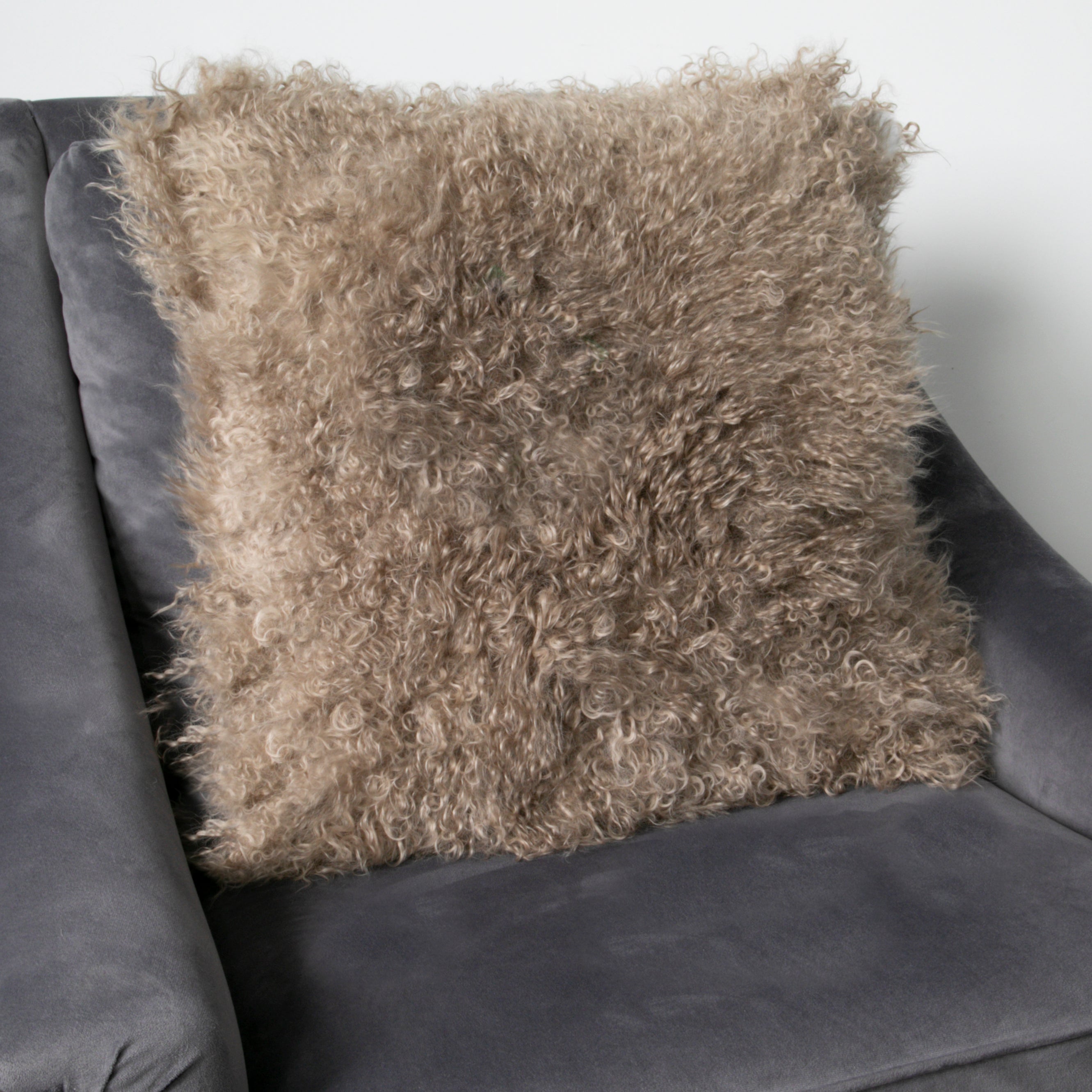 Natural New Zealand Sheepskin Curly Square Cushions