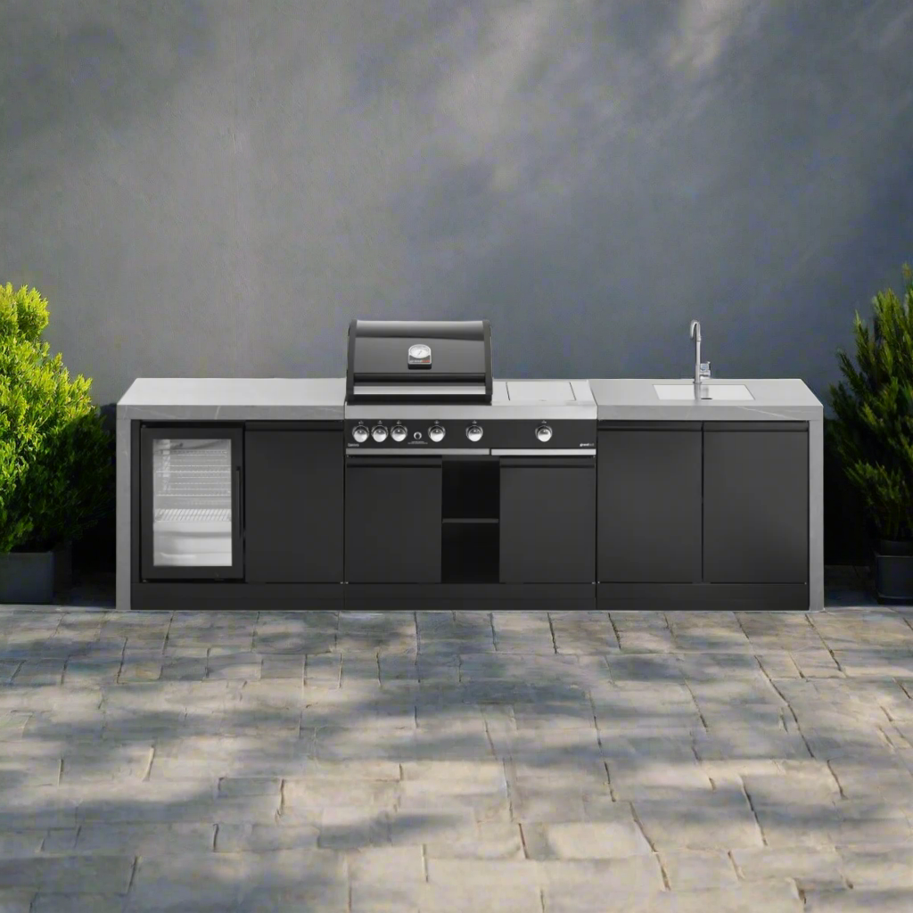 GrandPro 299cm Premium G4 Modular Outdoor Kitchen with Fridge & Sink Waterfall Edition