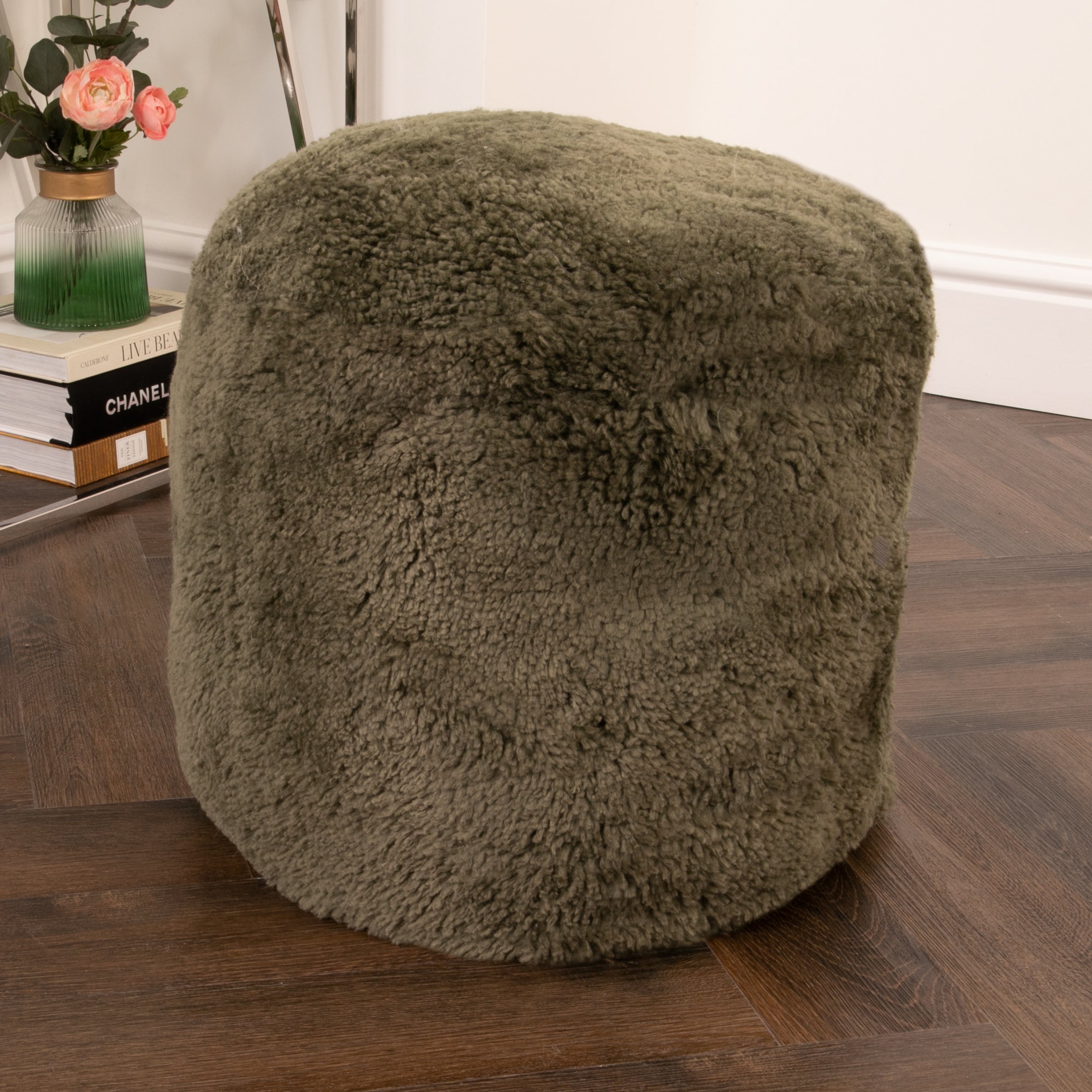 Natural New Zealand Short Pile Pouffe