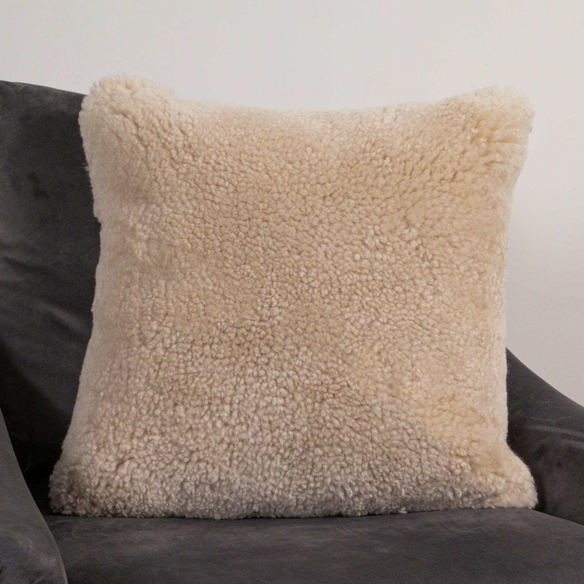 Natural New Zealand Sheepskin Short Pile Square Cushions