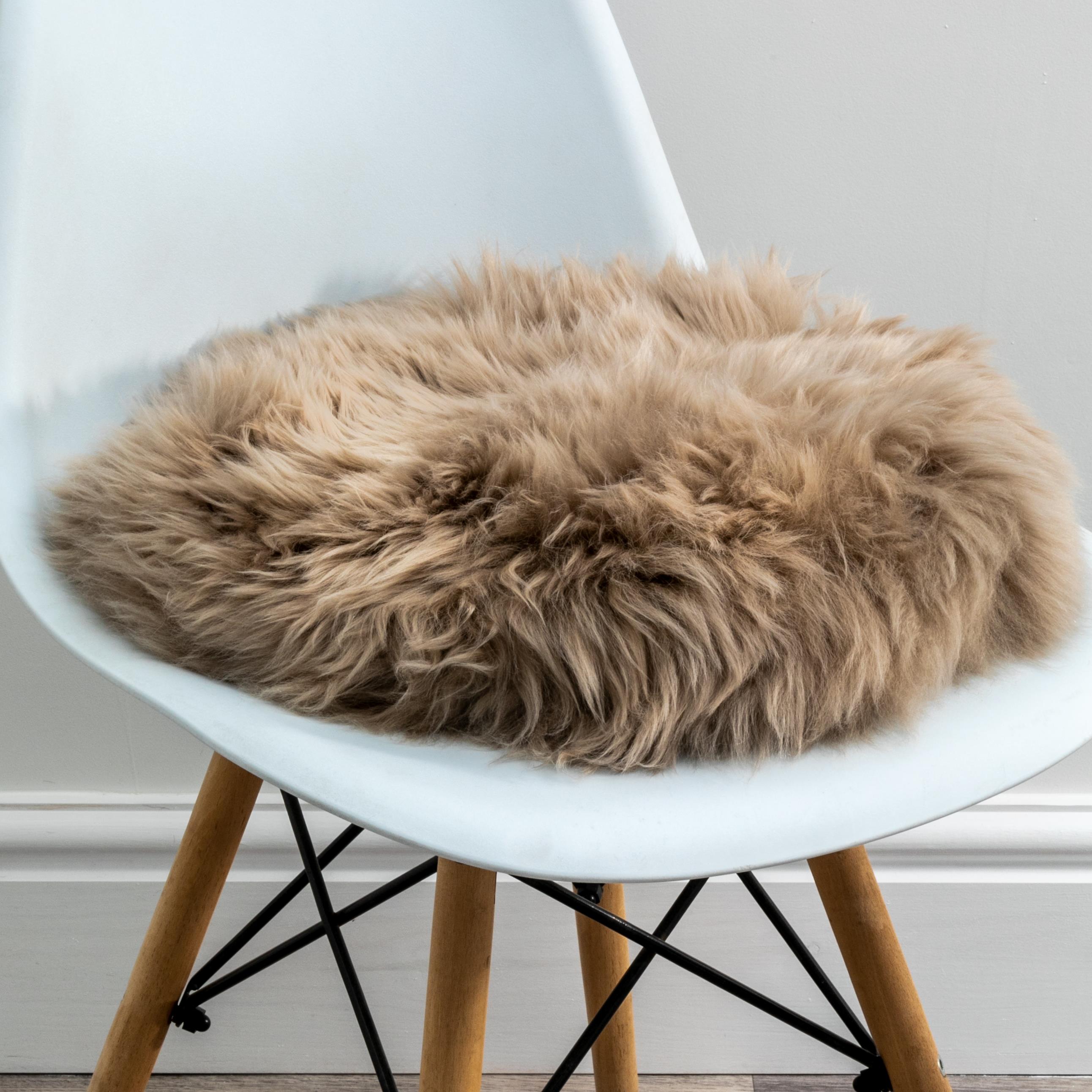 Natural New Zealand Sheepskin Round Chair Pad