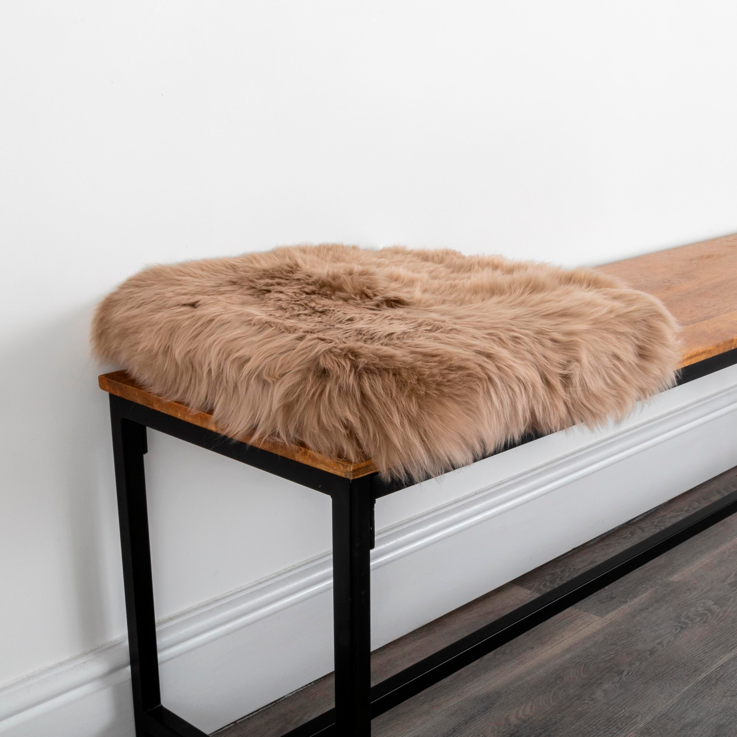 Natural New Zealand Sheepskin Square Chair Pad