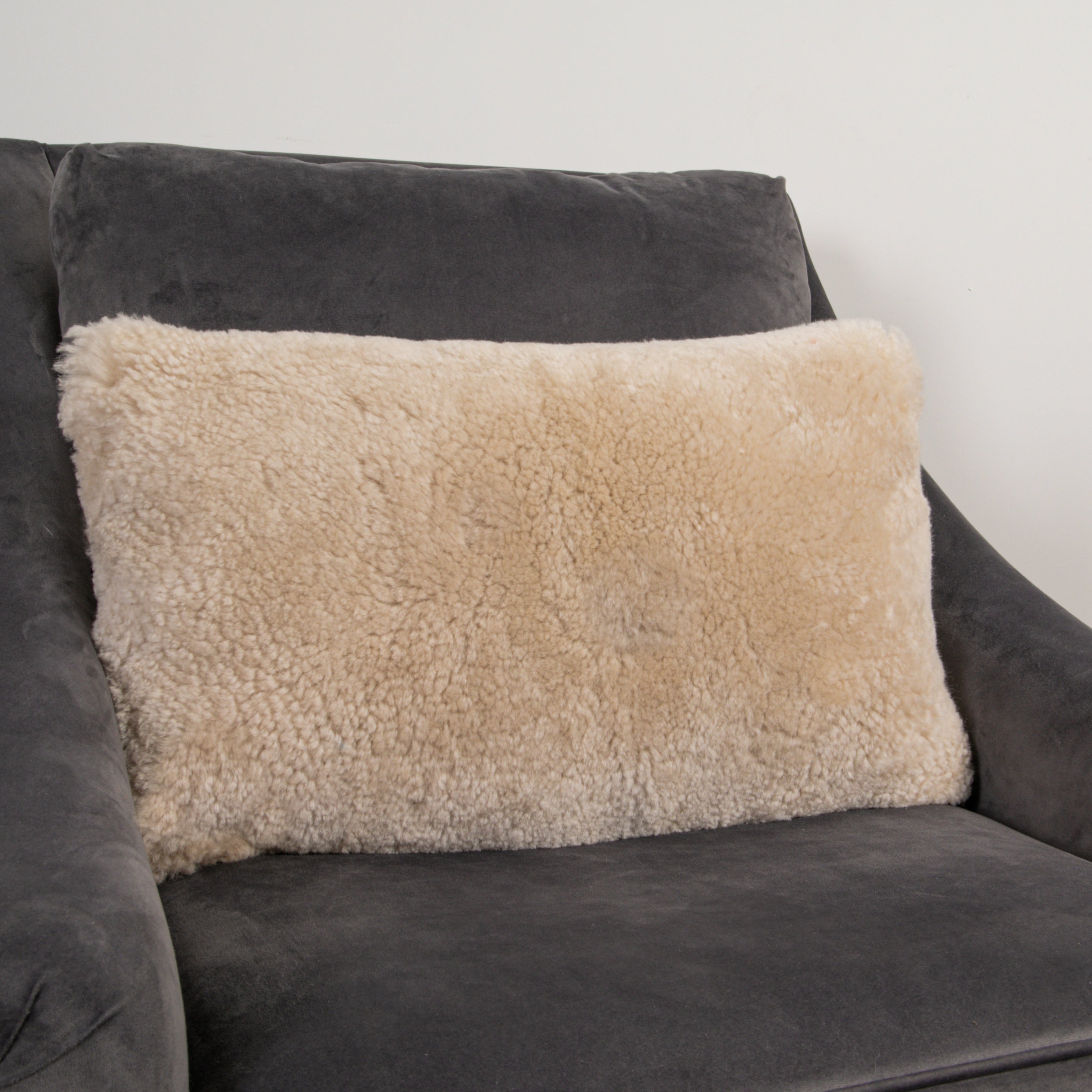 Natural New Zealand Sheepskin Short Pile Long Cushions