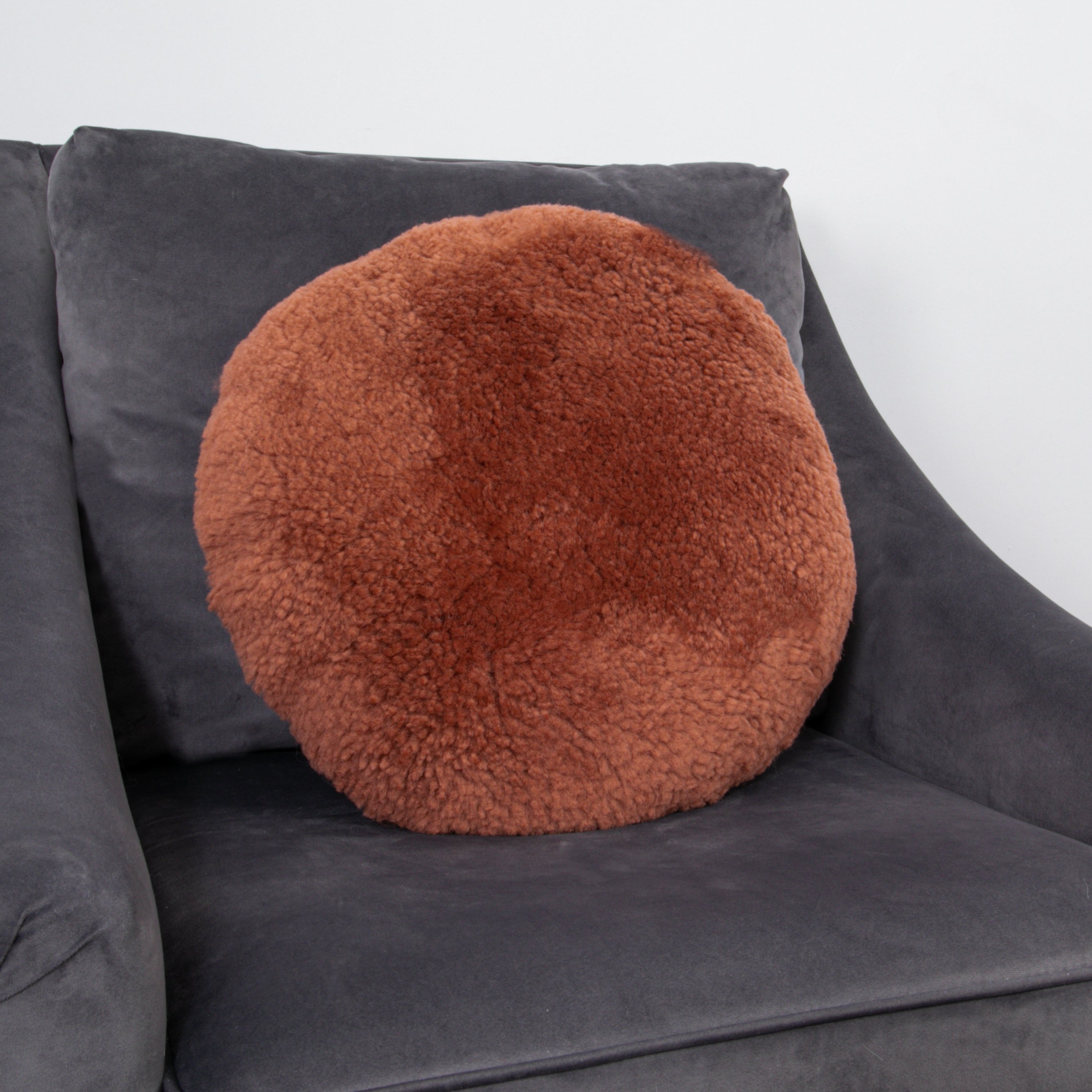 Natural New Zealand Sheepskin Short Pile Round Cushions