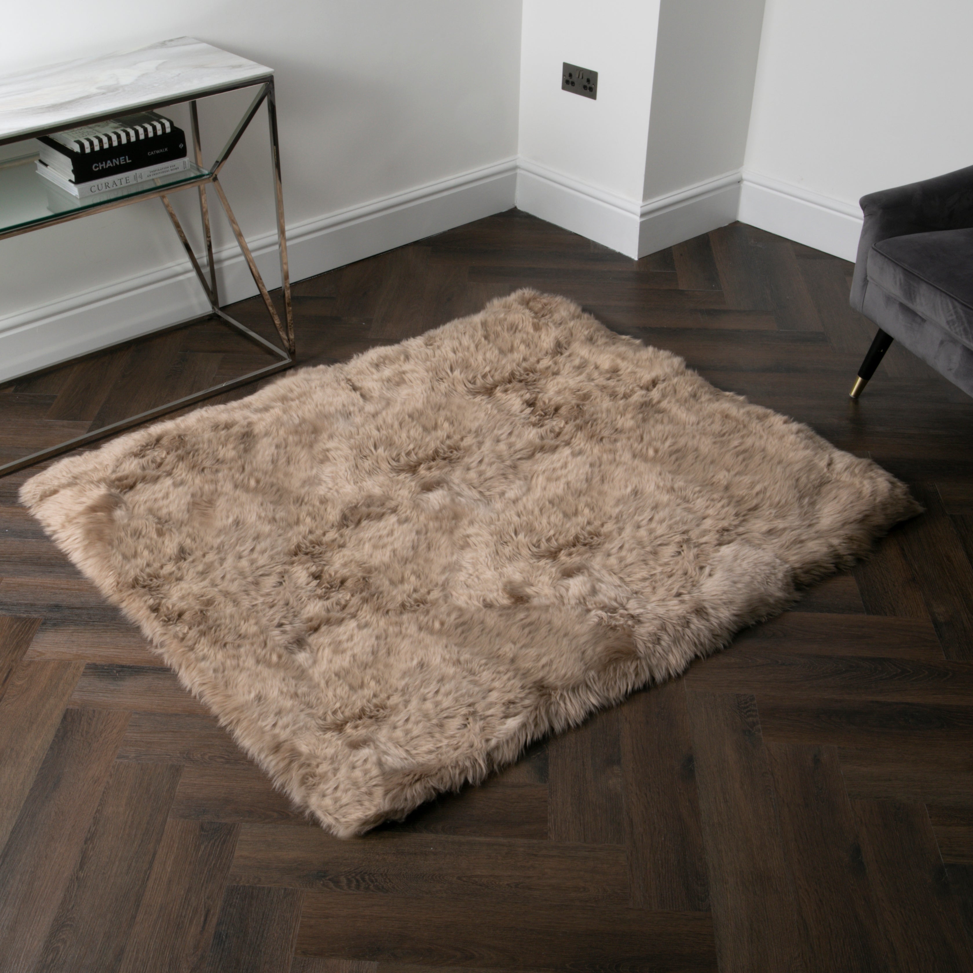 Natural New Zealand Square Sheepskin Rug