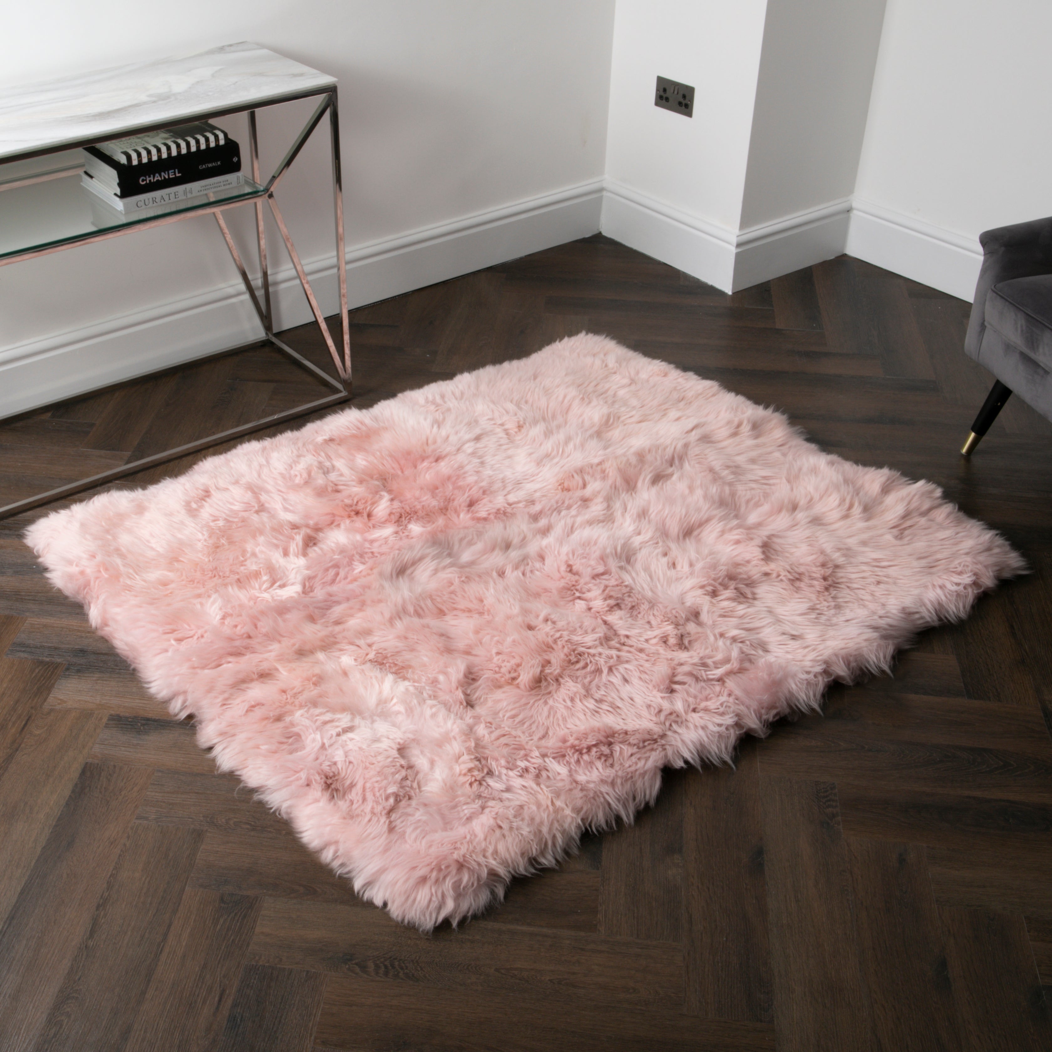 Natural New Zealand Square Sheepskin Rug