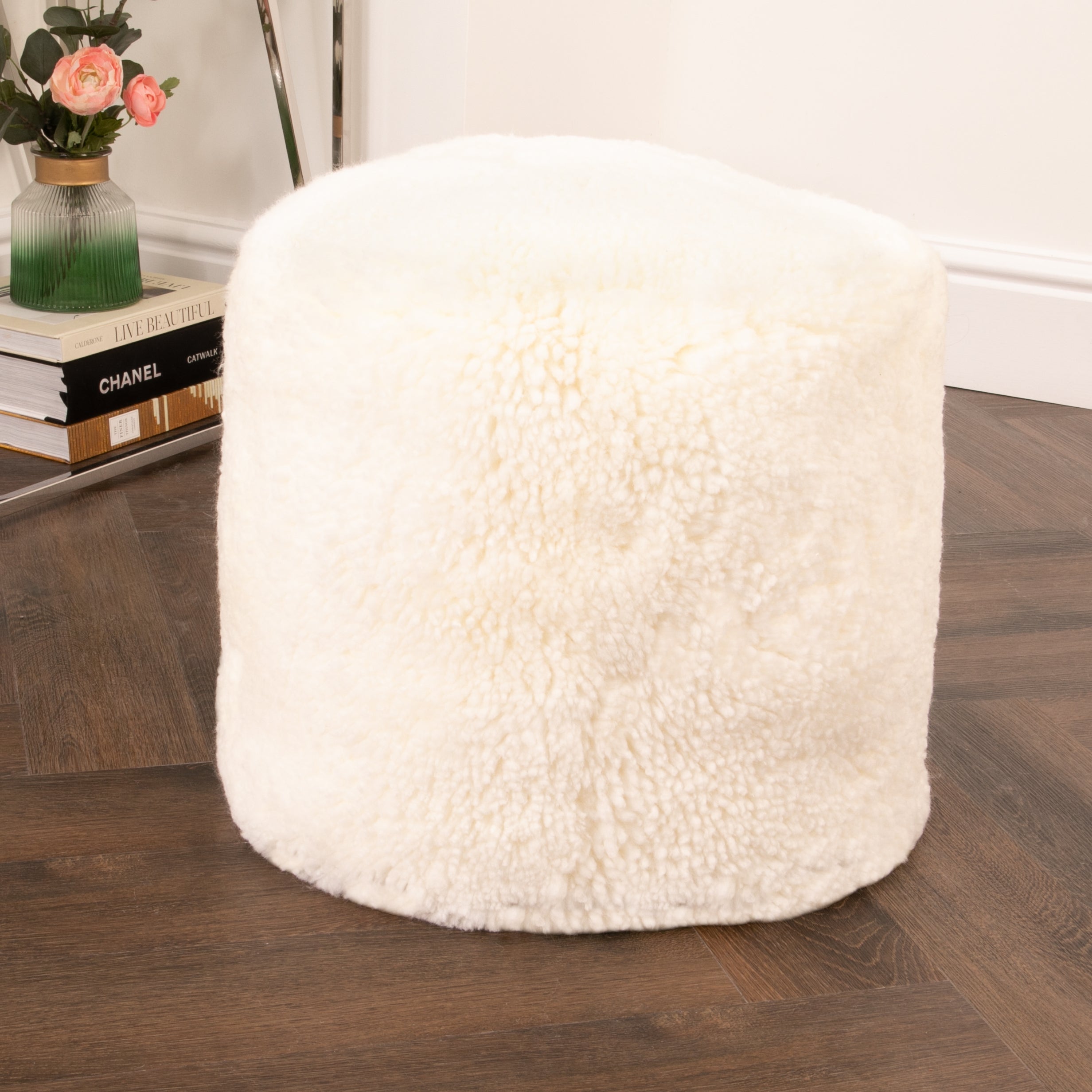 Natural New Zealand Short Pile Pouffe