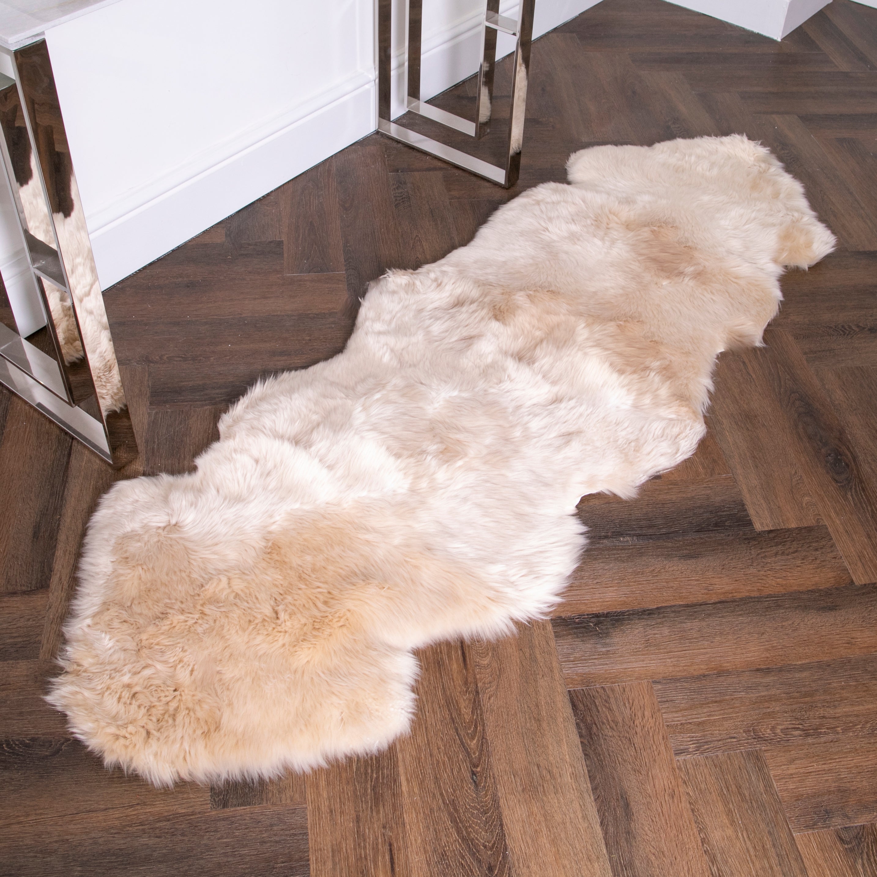 Natural New Zealand Dual Pelt Sheepskin Rug