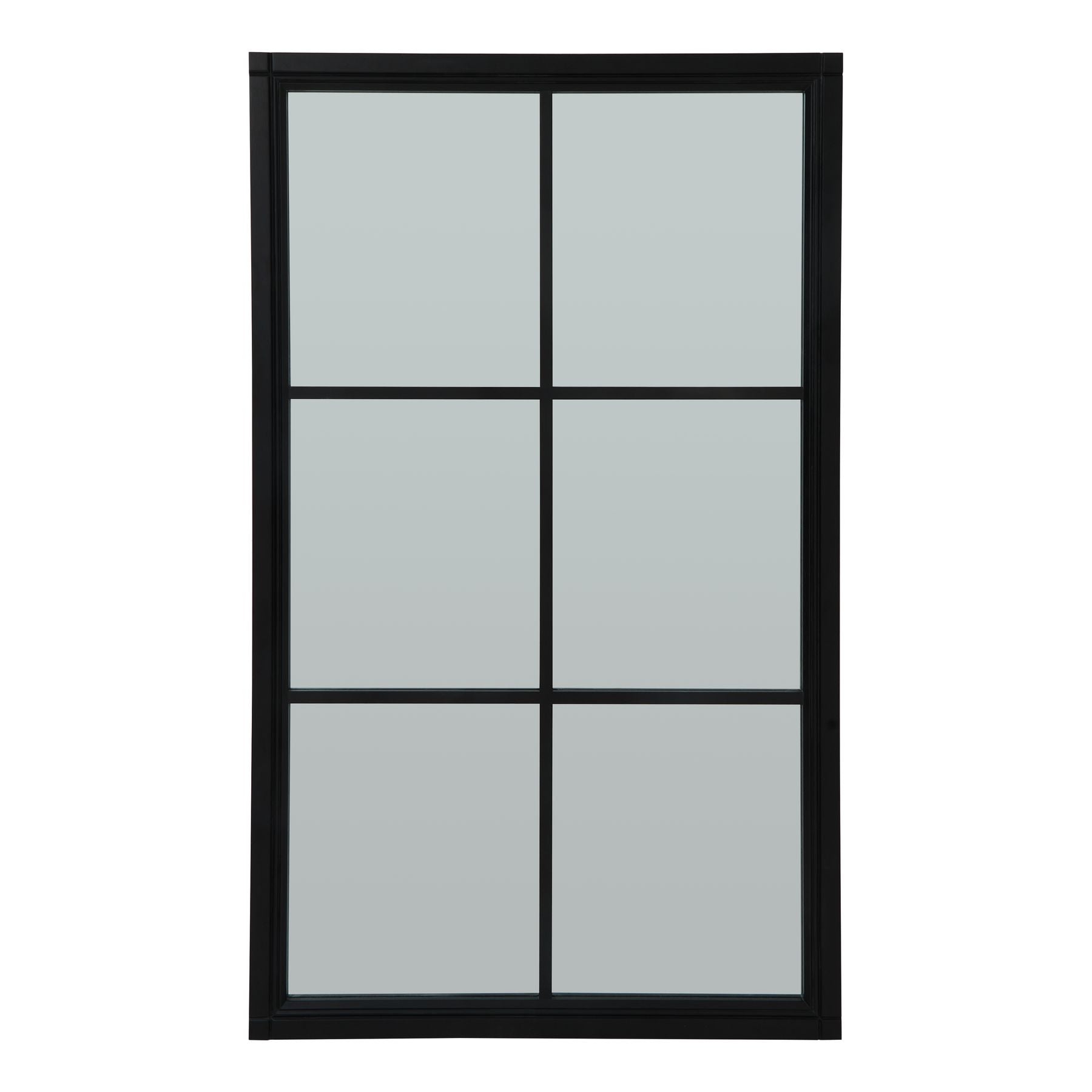 Black Wood Large Window Mirror