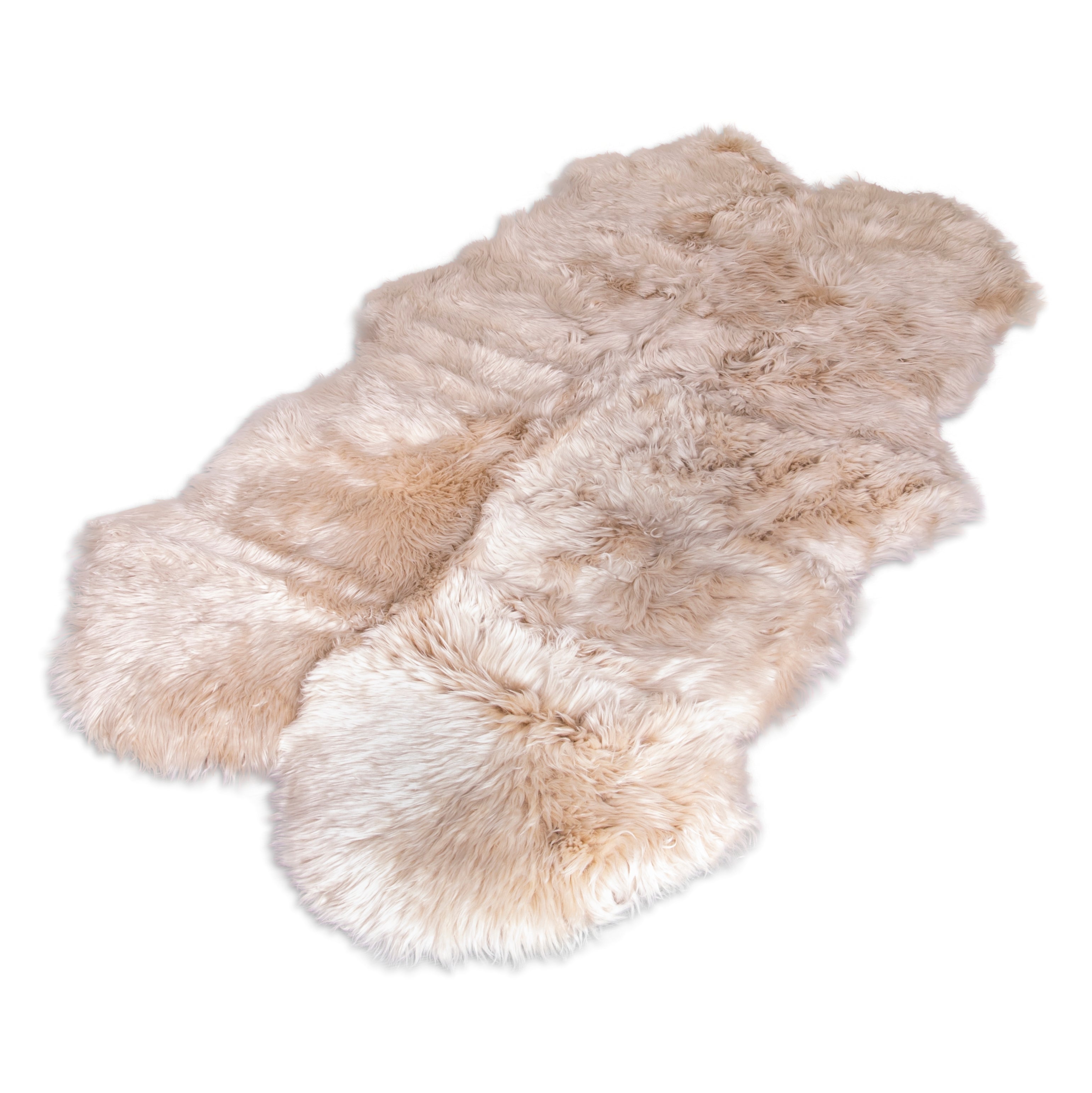 Natural New Zealand Quad Pelt Sheepskin Rug