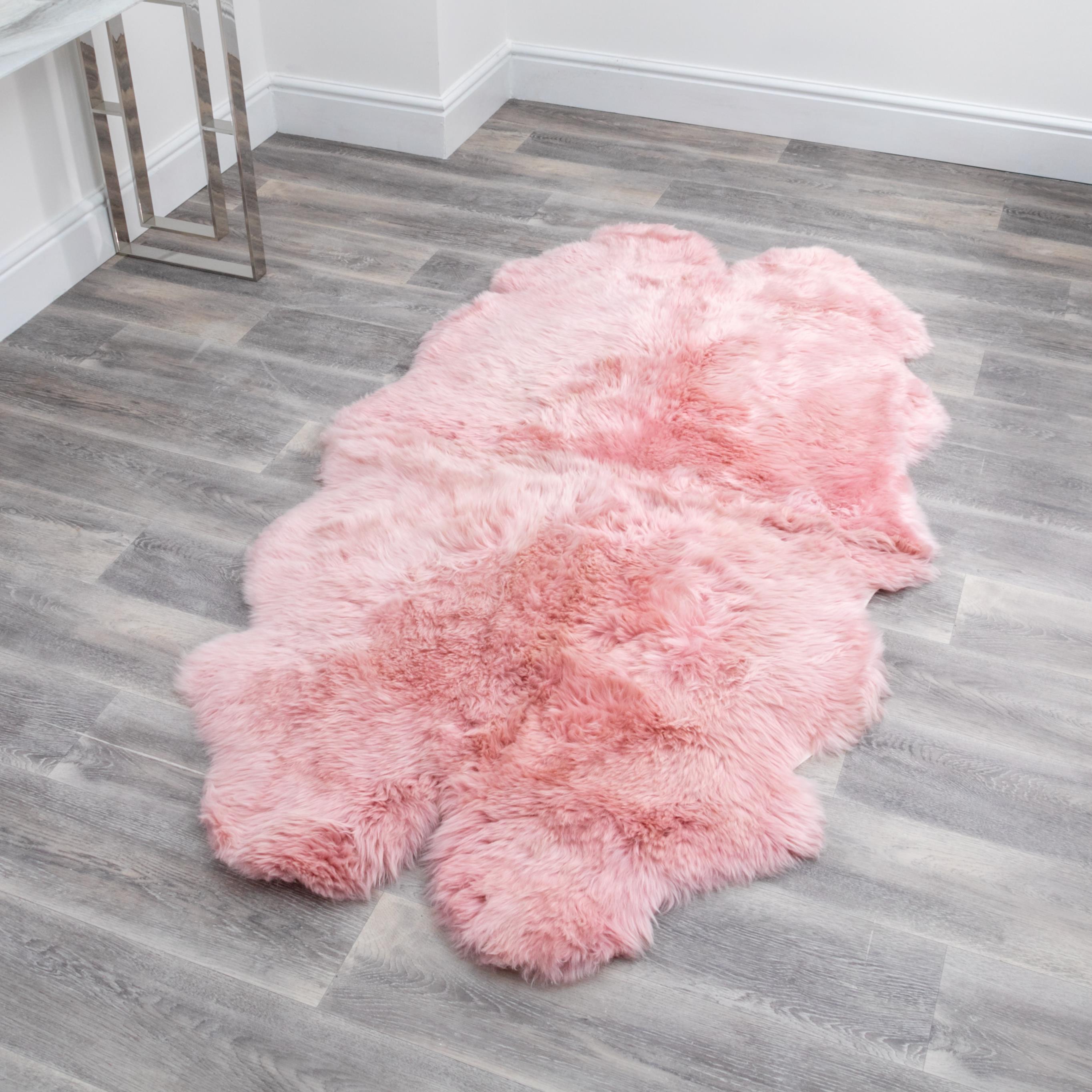 Natural New Zealand Quad Pelt Sheepskin Rug