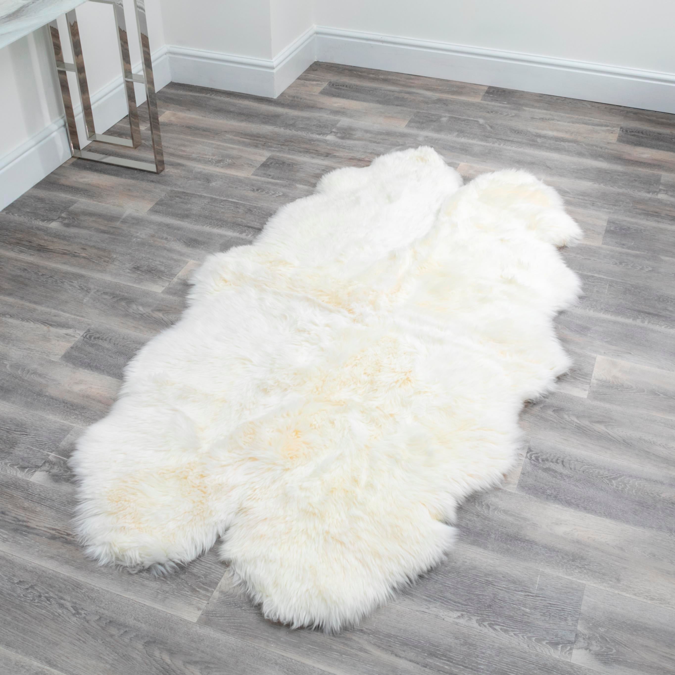 Natural New Zealand Quad Pelt Sheepskin Rug