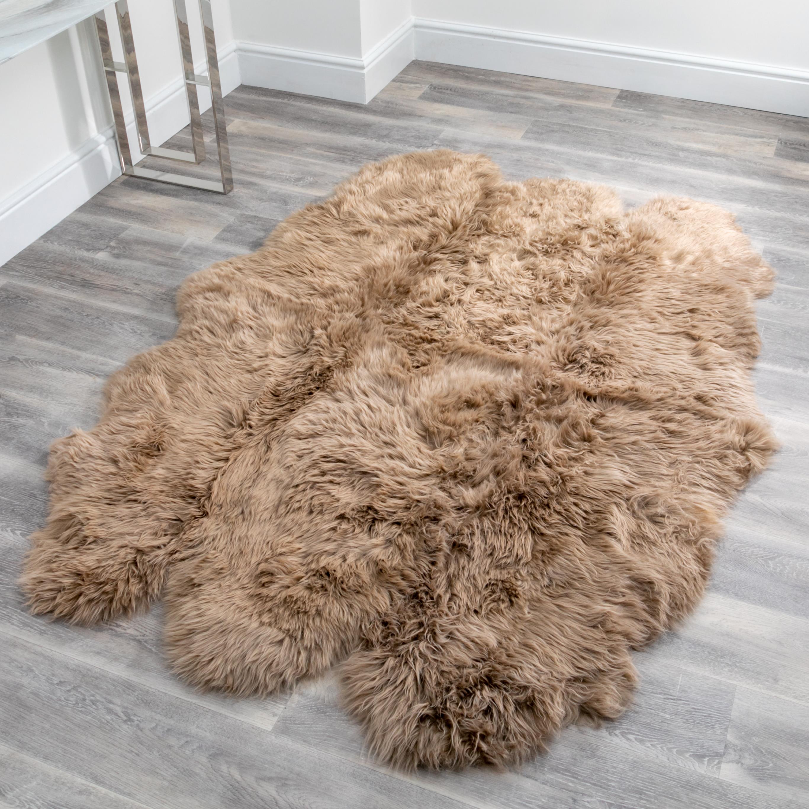 Natural New Zealand Sextuple Pelt Sheepskin Rug