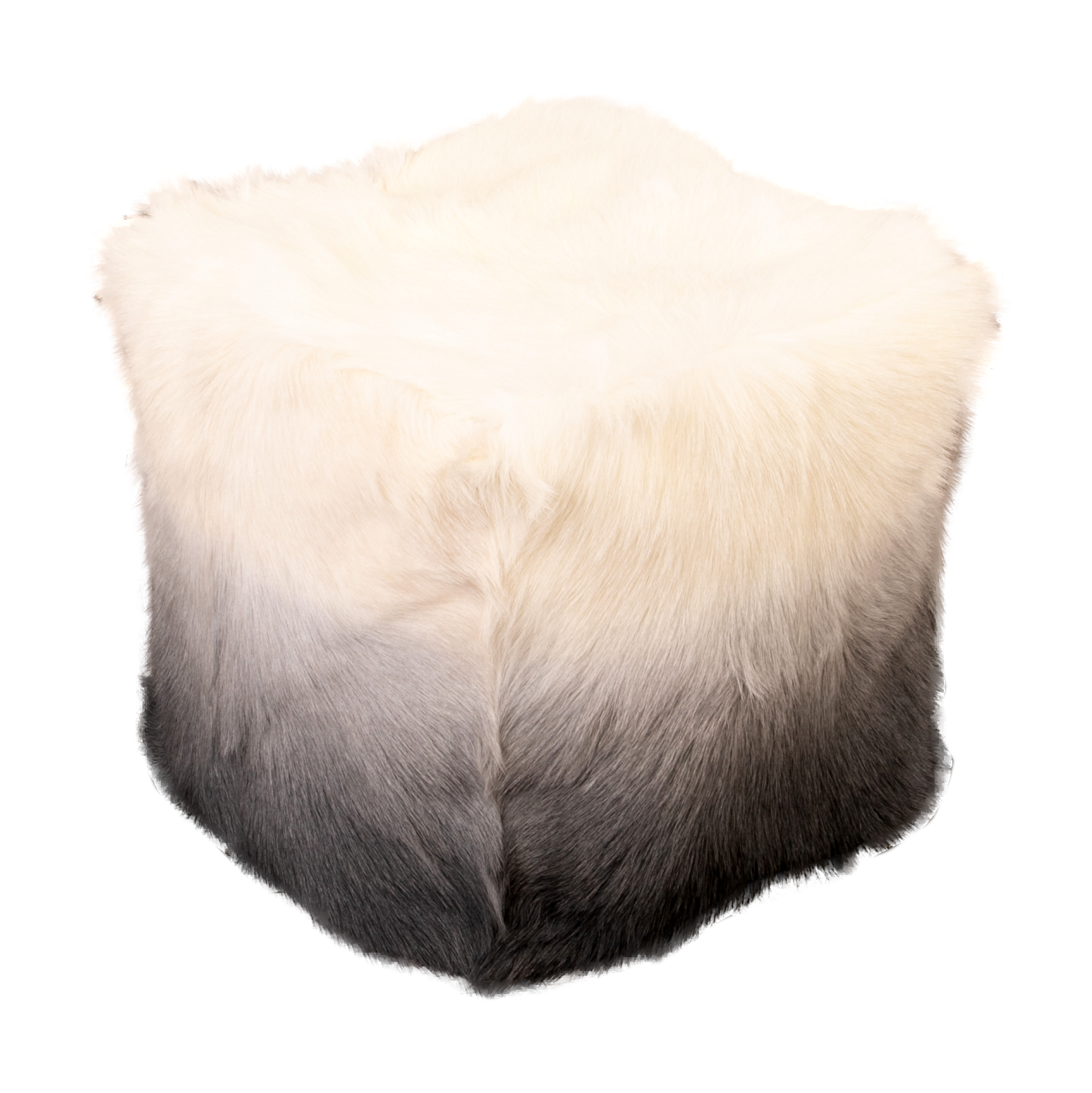 Natural Goatskin Ombre Pouffe