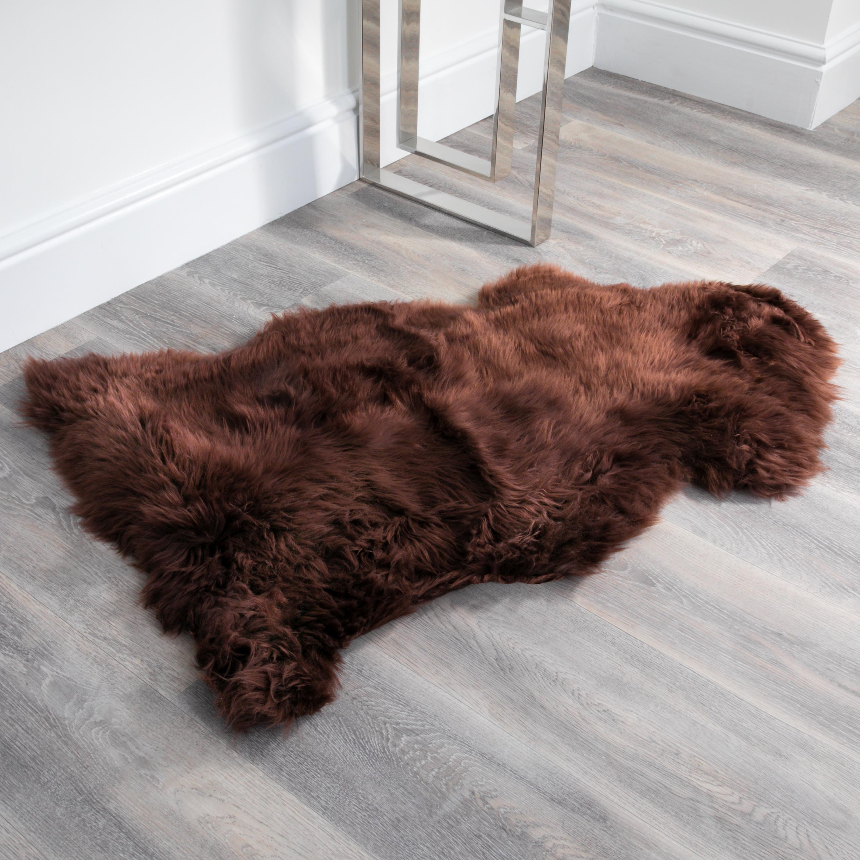 Natural New Zealand Large Long Pile Sheepskin Rug