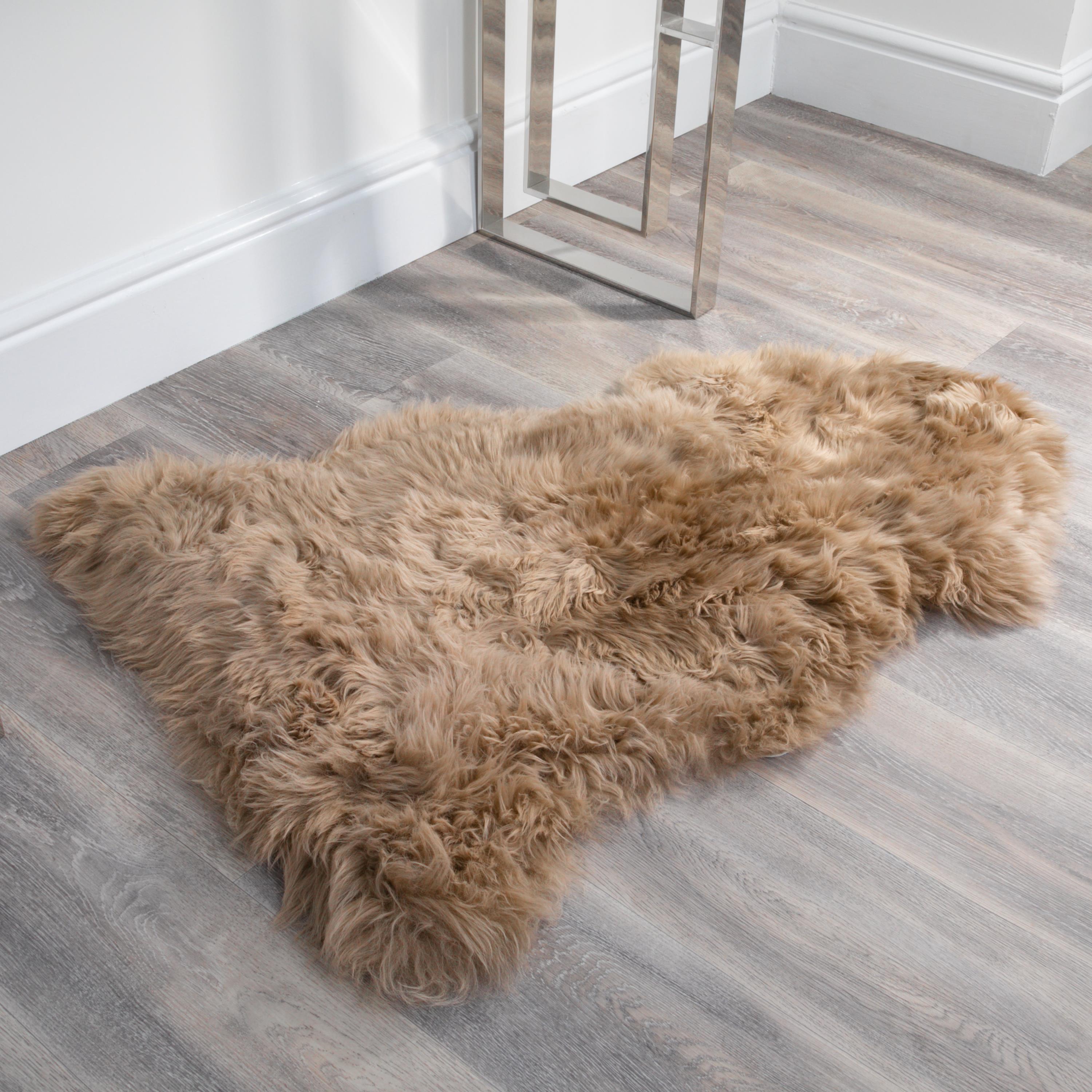 Natural New Zealand Large Long Pile Sheepskin Rug