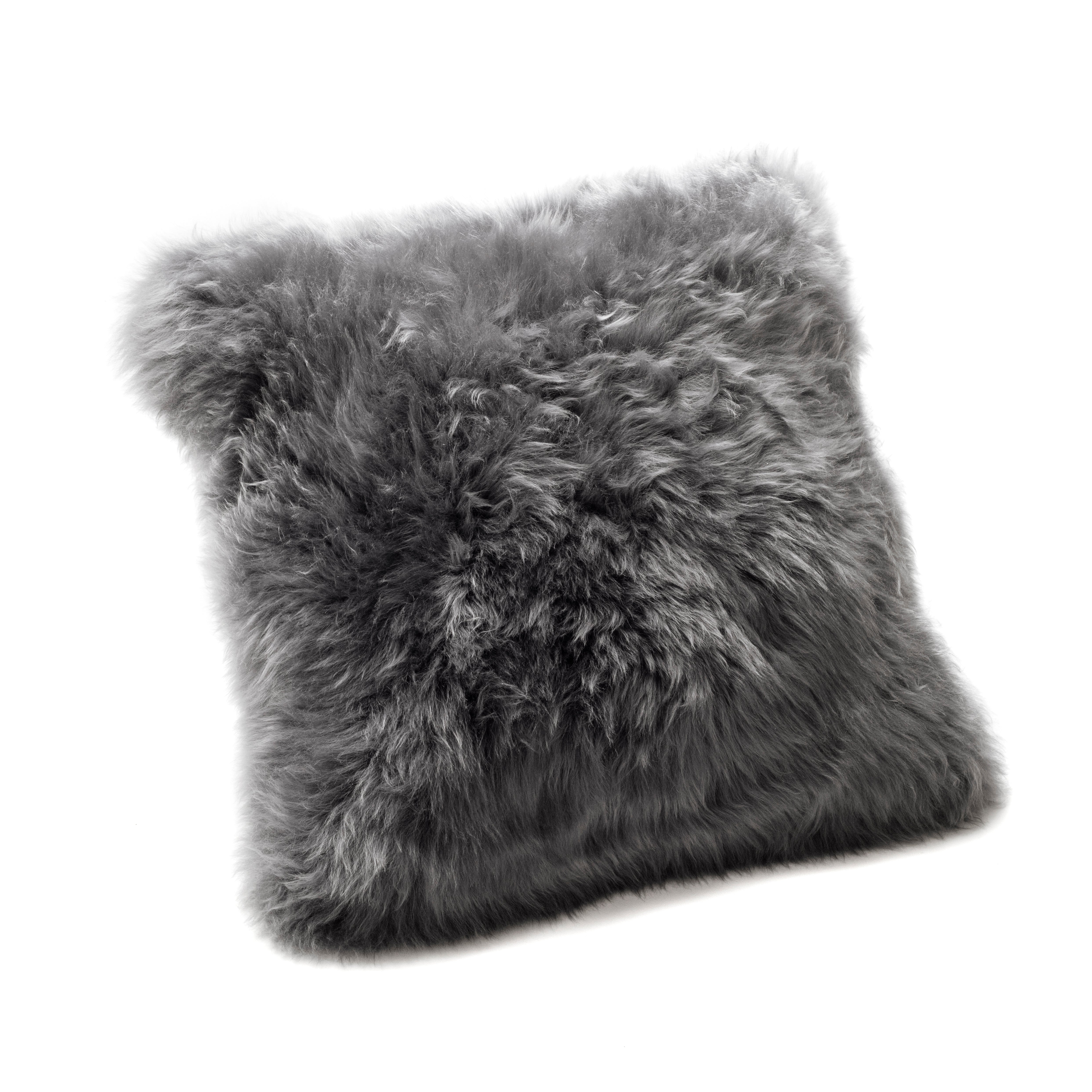 Natural New Zealand Sheepskin Long Pile Square Cushions