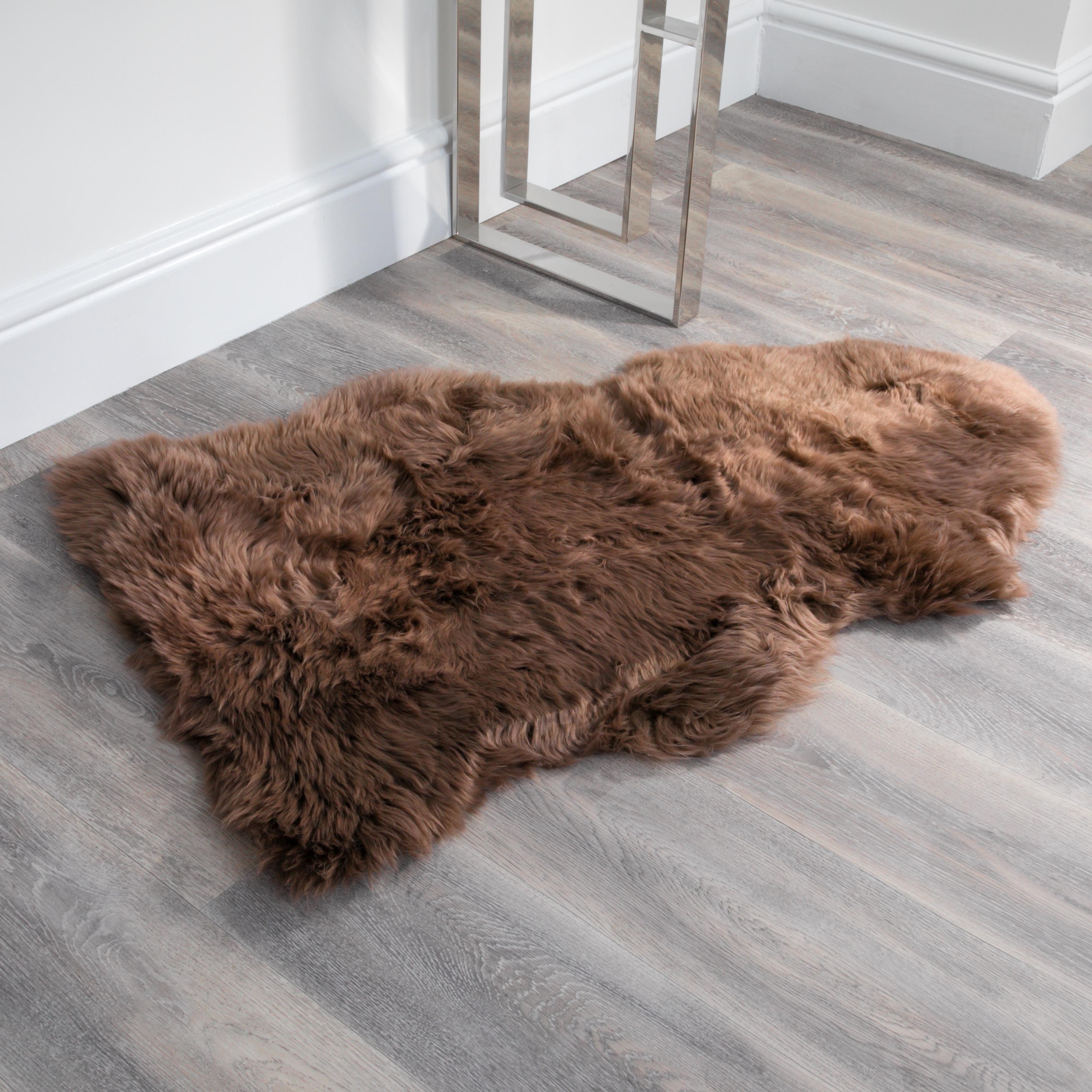 Natural New Zealand Large Long Pile Sheepskin Rug