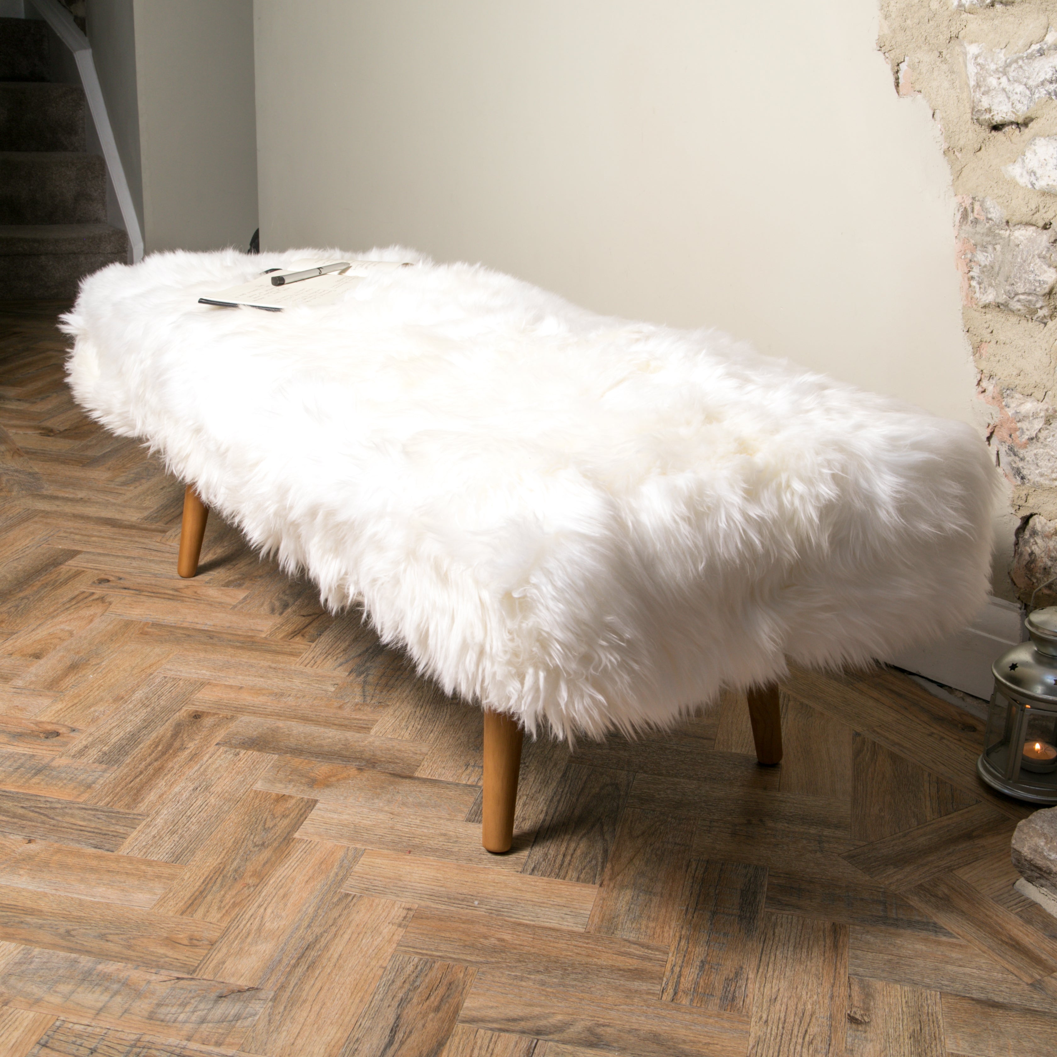 Shearling Sheepskin End Of Bed Bench