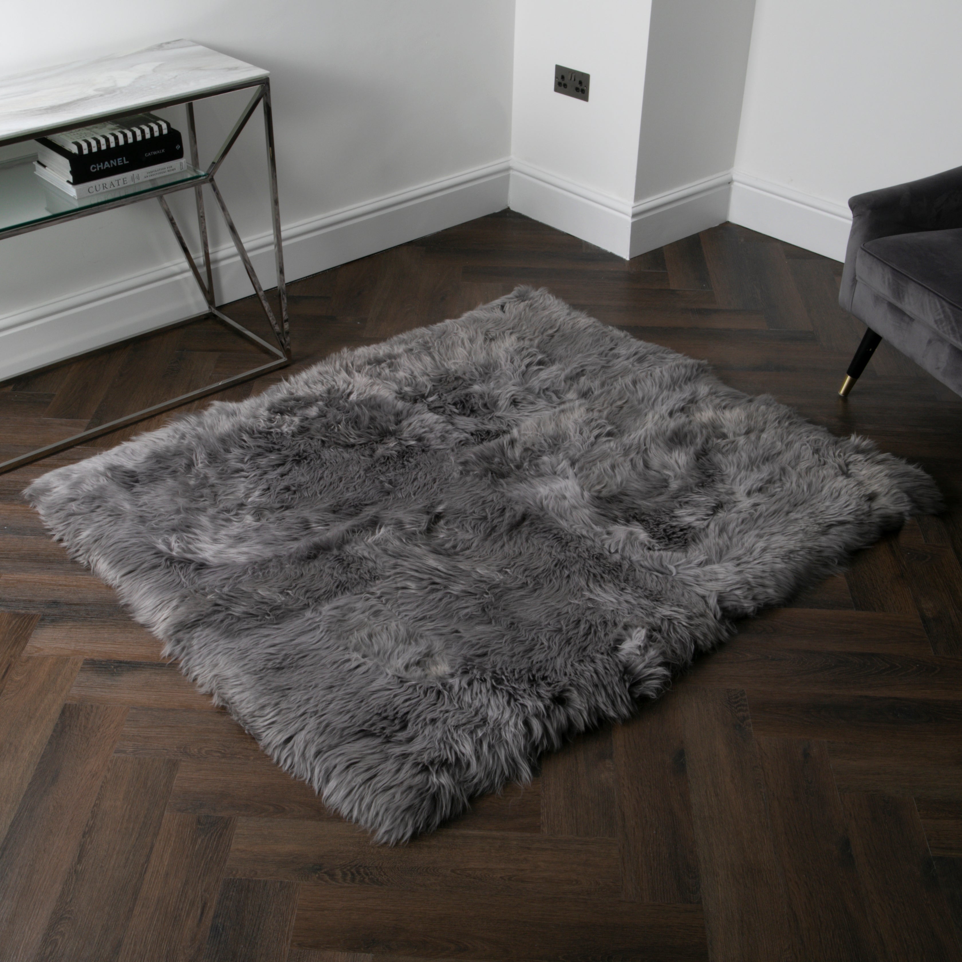 Natural New Zealand Square Sheepskin Rug